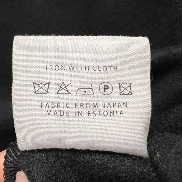 Samuji Women’s Medium Black 100% Wool Crewneck Pullover Sweater Ruffled - Picture 8 of 9